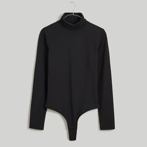 MADEWELL Women Black Turtleneck Thong Bodysuit S NWT